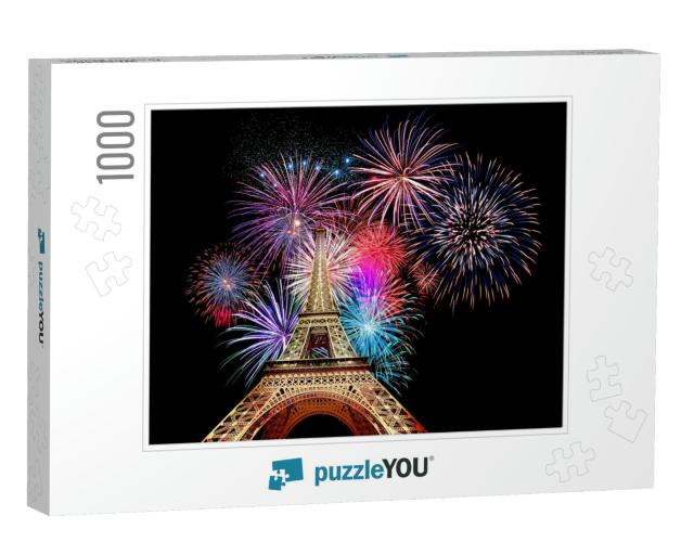 Representation of Eiffel Tower, Parisian Landmark, with C... Jigsaw Puzzle with 1000 pieces