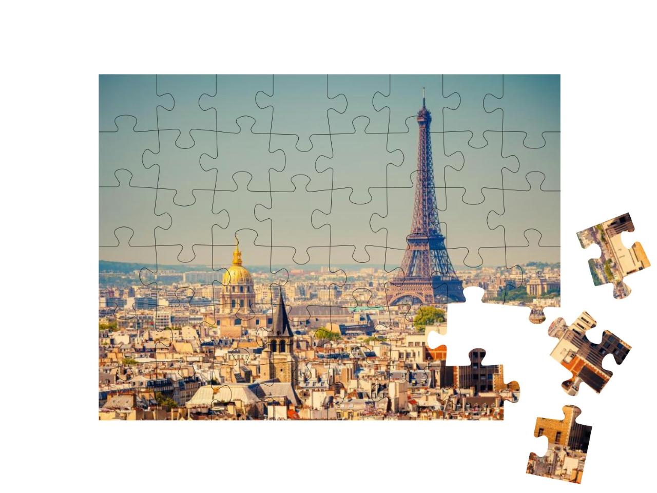 View on Eiffel Tower, Paris, France... Jigsaw Puzzle with 48 pieces