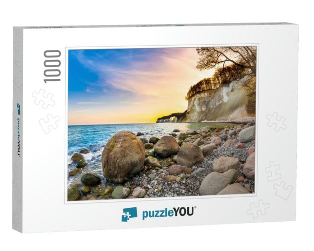 Sunset on Ruegen with the Baltic Sea & the Limestone Clif... Jigsaw Puzzle with 1000 pieces