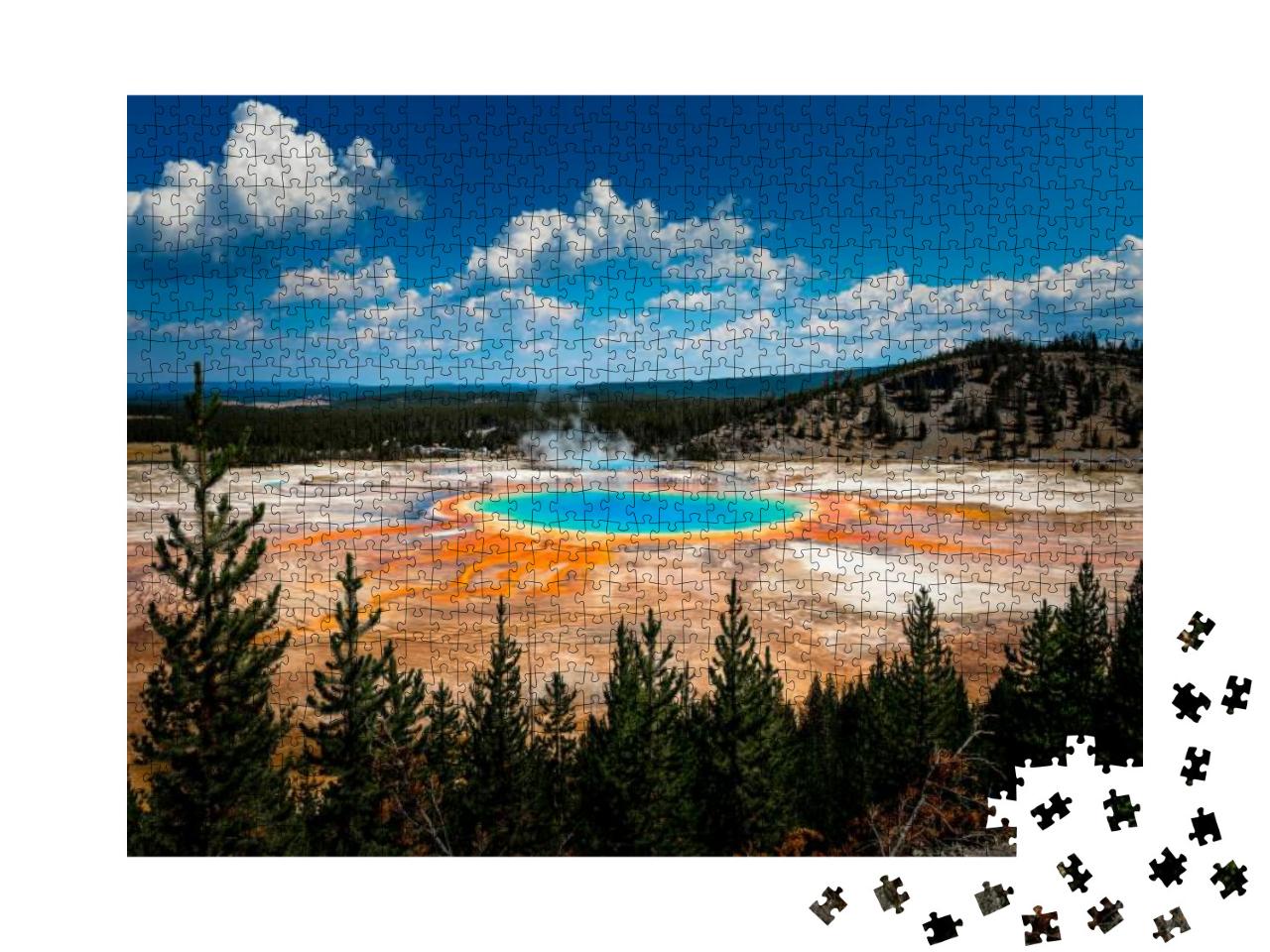 Grand Prismatic Spring View At Yellowstone National Park... Jigsaw Puzzle with 1000 pieces