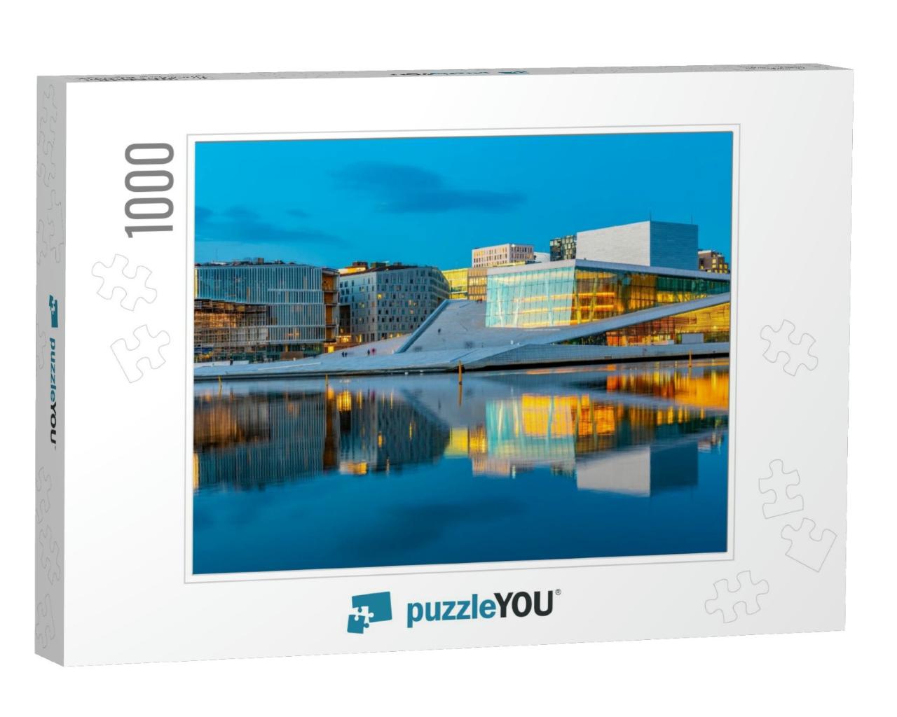 Night View of Opera House in Oslo, Norway... Jigsaw Puzzle with 1000 pieces