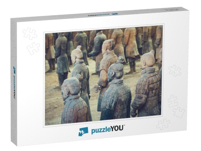 Terracotta Army of Soldier Sculptures Group in Xian, Chin... Jigsaw Puzzle