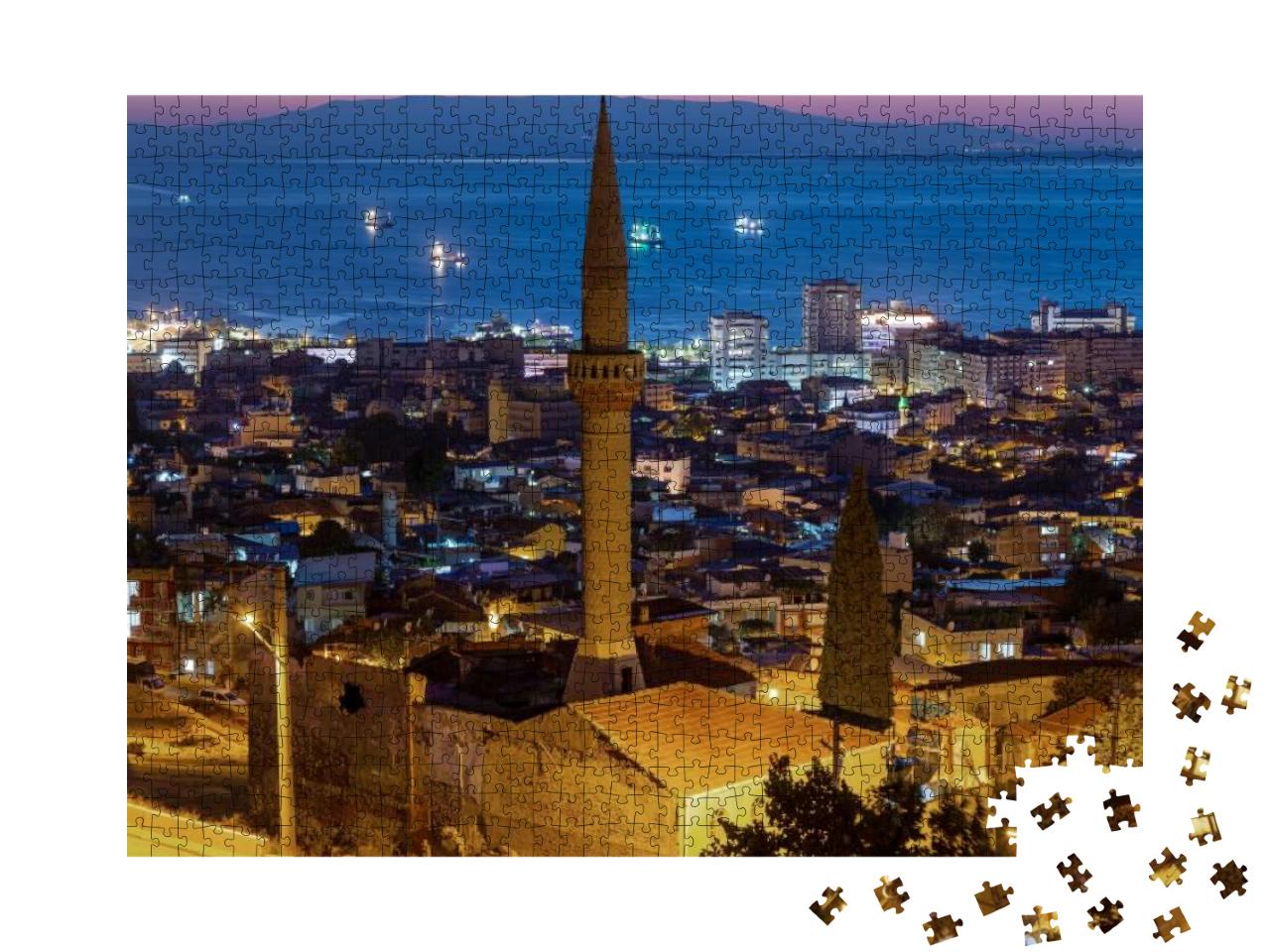 Izmir, Turkey -Temmuz 21, 2019 Beautiful Night Landscape... Jigsaw Puzzle with 1000 pieces
