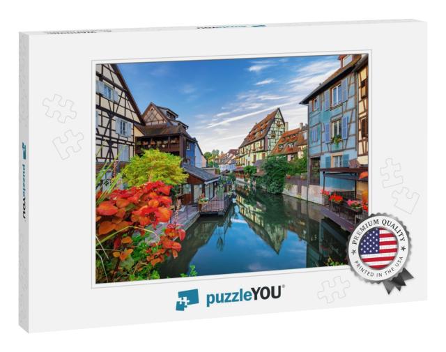 Colmar, Alsace, France. Petite Scenic View on Water Canal... Jigsaw Puzzle