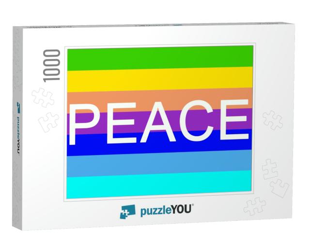 Flag with the Seven Colors of the Rainbow Symbol of Peace... Jigsaw Puzzle with 1000 pieces