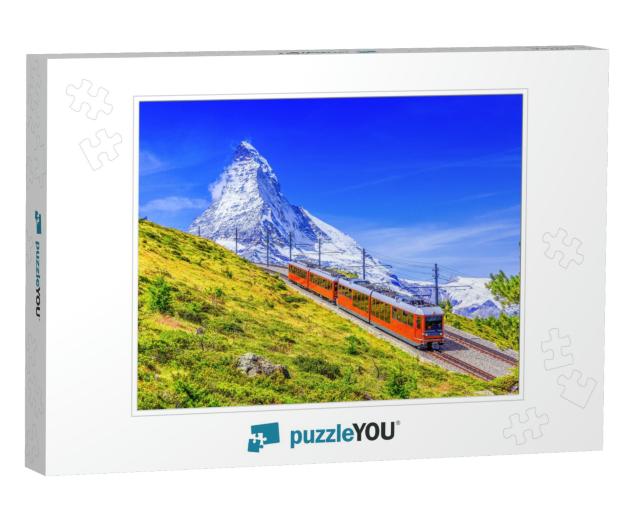 Zermatt, Switzerland. Gornergrat Tourist Train with Matte... Jigsaw Puzzle