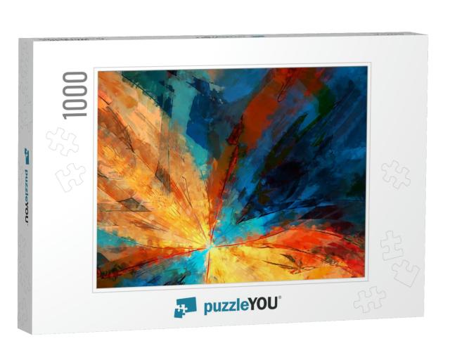 Modern Art. Colorful Contemporary Artwork. Color Strokes... Jigsaw Puzzle with 1000 pieces