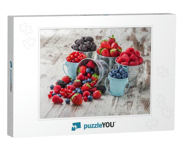 Berries Mix Blueberry, Raspberry, Red Currant, Strawberry... Jigsaw Puzzle