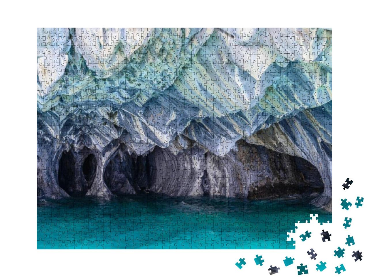 Marble Caves of Lake General Carrera Chile... Jigsaw Puzzle with 1000 pieces