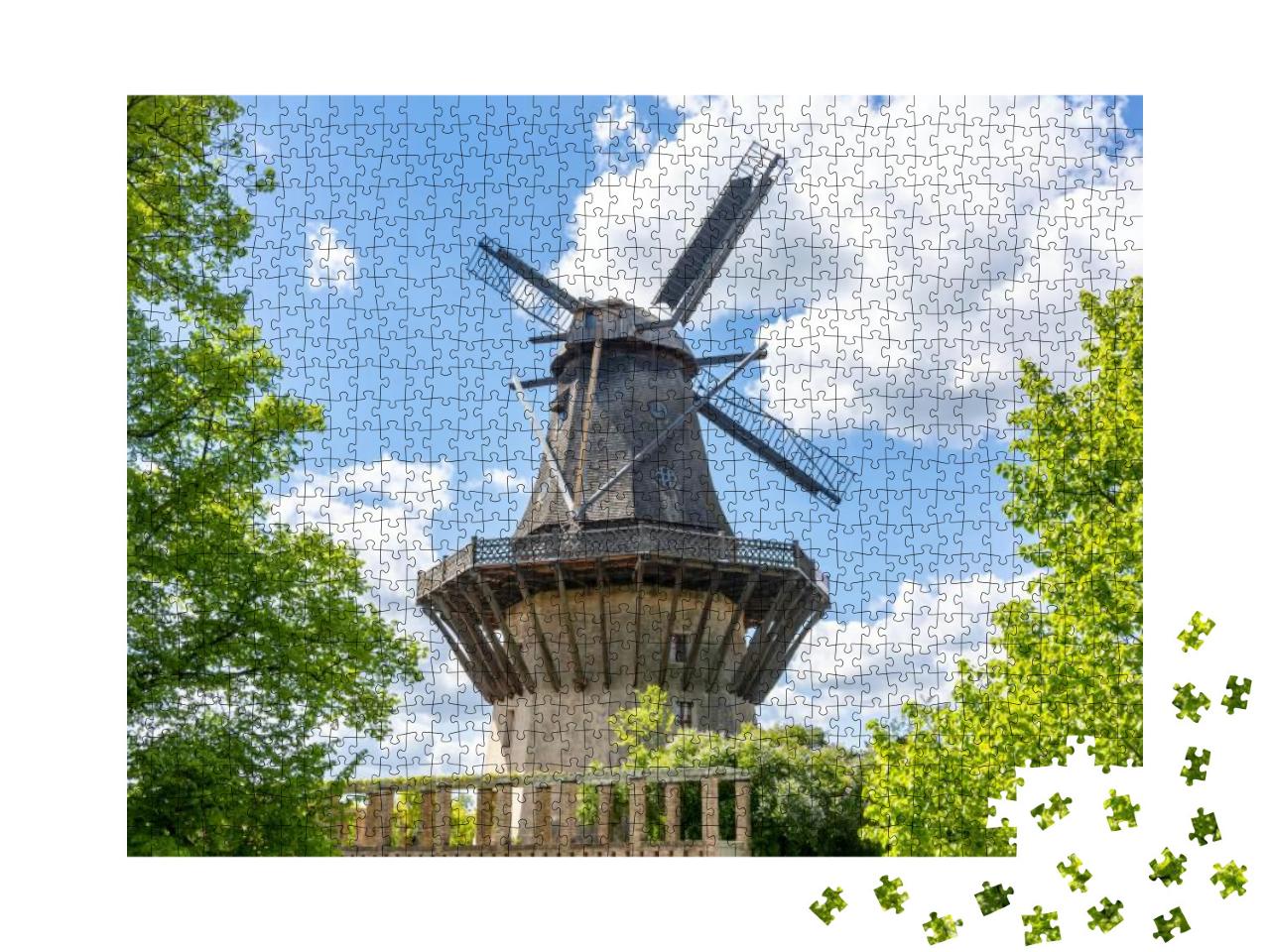 Windmill in Sanssouci Park, Potsdam, Germany... Jigsaw Puzzle with 1000 pieces