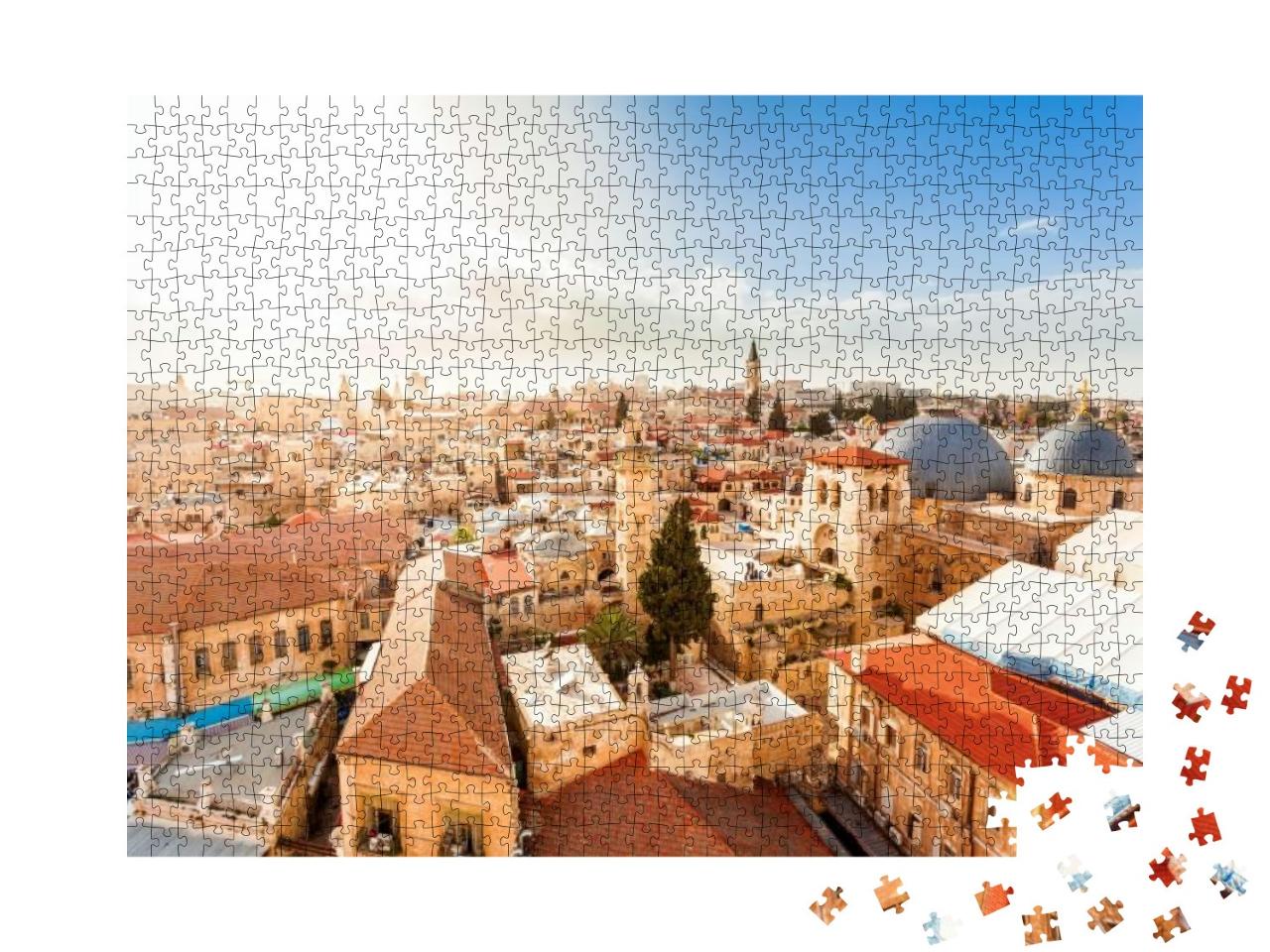 Old City of Jerusalem with the Aerial View. View of the C... Jigsaw Puzzle with 1000 pieces