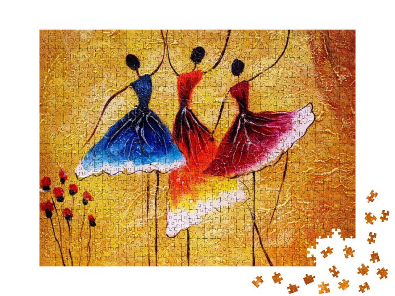 Oil Painting - Spanish Dance... Jigsaw Puzzle with 1000 pieces