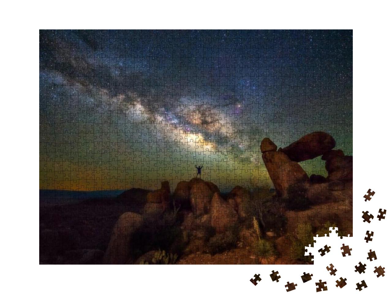 Milky Way At Balanced Rock, Big Bend National Park, Texas... Jigsaw Puzzle with 1000 pieces
