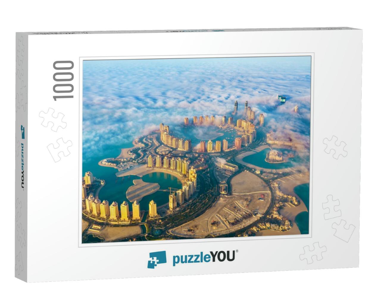 Aerial View of the Pearl-Qatar Island in Doha Through the... Jigsaw Puzzle with 1000 pieces