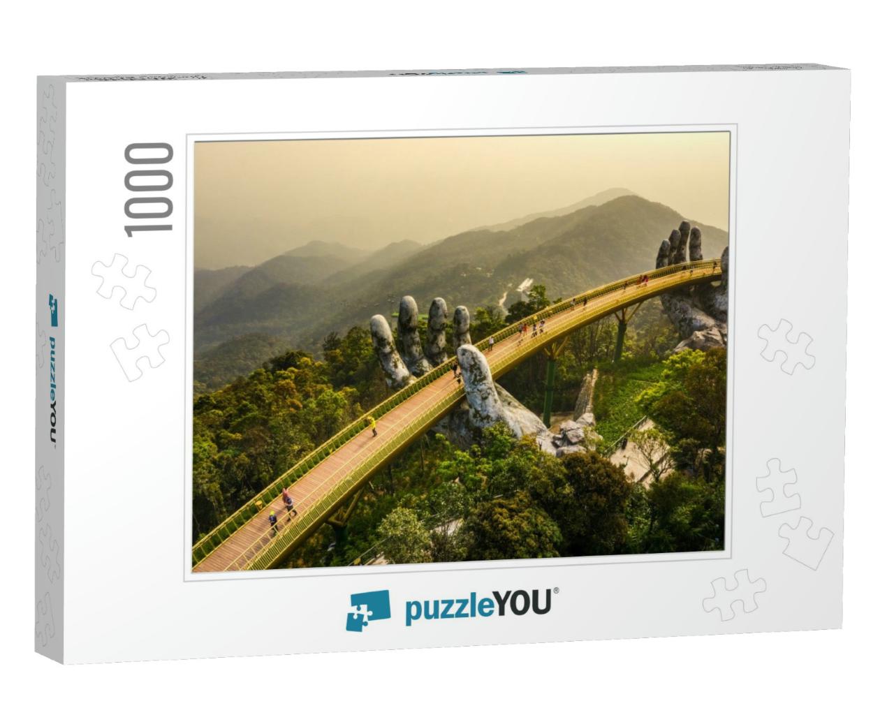 Top Aerial View of the Famous Golden Bridge is Lifted by... Jigsaw Puzzle with 1000 pieces