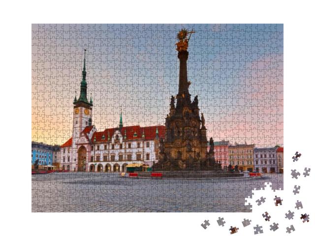 Town Hall & Holy Trinity Column in the Main Square of the... Jigsaw Puzzle with 1000 pieces