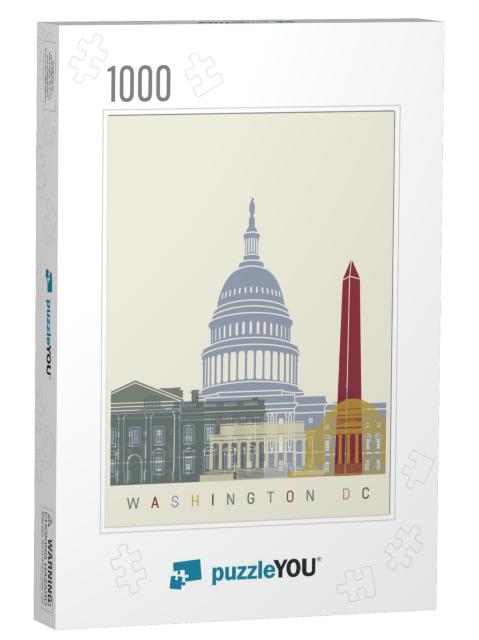 Washington Dc Skyline Poster in Editable Vector File... Jigsaw Puzzle with 1000 pieces