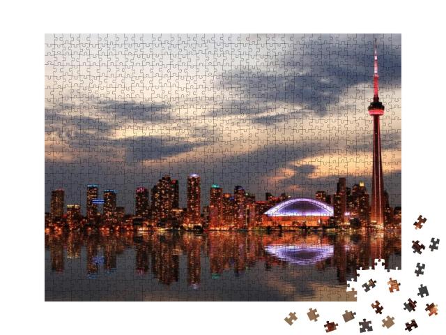Toronto Skyline At Sunset, Ontario, Canada... Jigsaw Puzzle with 1000 pieces