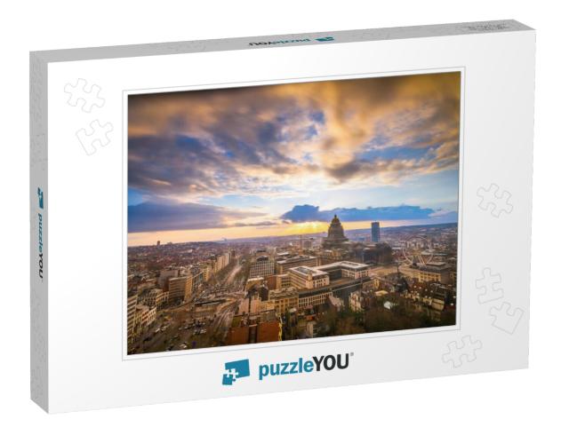 Brussels, Belgium Cityscape At Palais De Justice During D... Jigsaw Puzzle