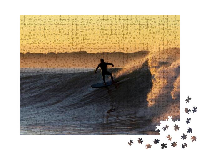 Dawn Surfing, with Quality Waves & Stunning Morning. Loca... Jigsaw Puzzle with 1000 pieces