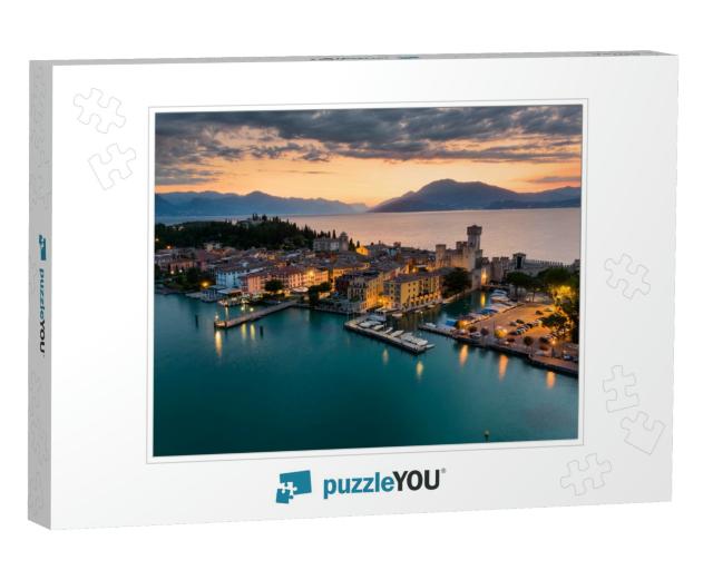Aerial View of the Village of Sirmione on Garda Lake At S... Jigsaw Puzzle