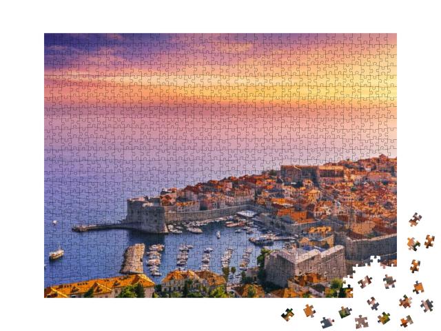 Sunset in Dubrovnik... Jigsaw Puzzle with 1000 pieces