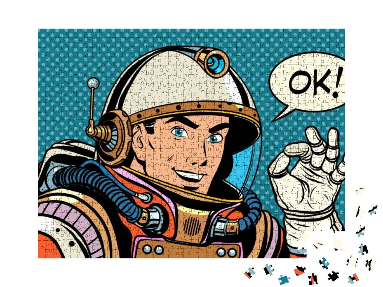 Ok Astronaut Man Okay Gesture Well... Jigsaw Puzzle with 1000 pieces