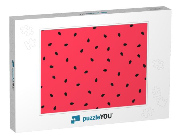 Vector Watermelon Background with Black Seeds... Jigsaw Puzzle