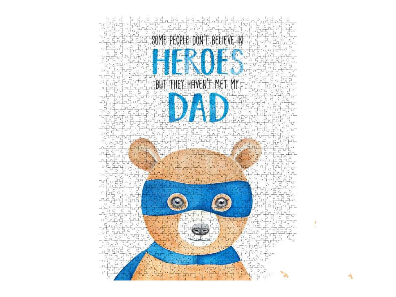 Happy Fathers Day Card Design with Little Teddy B... Jigsaw Puzzle with 1000 pieces