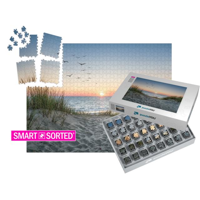 Sand Dunes on the Beach At Sunset... | SMART SORTED® | Jigsaw Puzzle with 1000 pieces