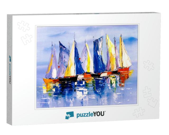 Oil Painting - Sailing Boat... Jigsaw Puzzle