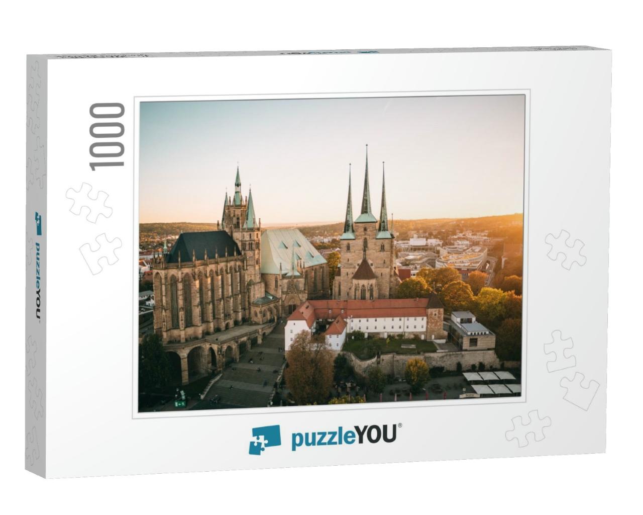 Erfurt Cathedral in Autumn Sunset... Jigsaw Puzzle with 1000 pieces