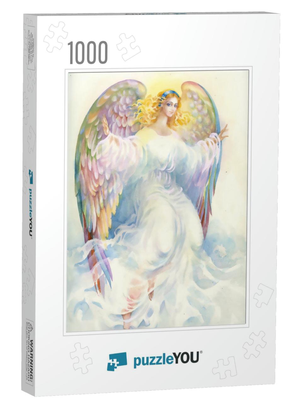 Beautiful Angel with Wings Vector... Jigsaw Puzzle with 1000 pieces