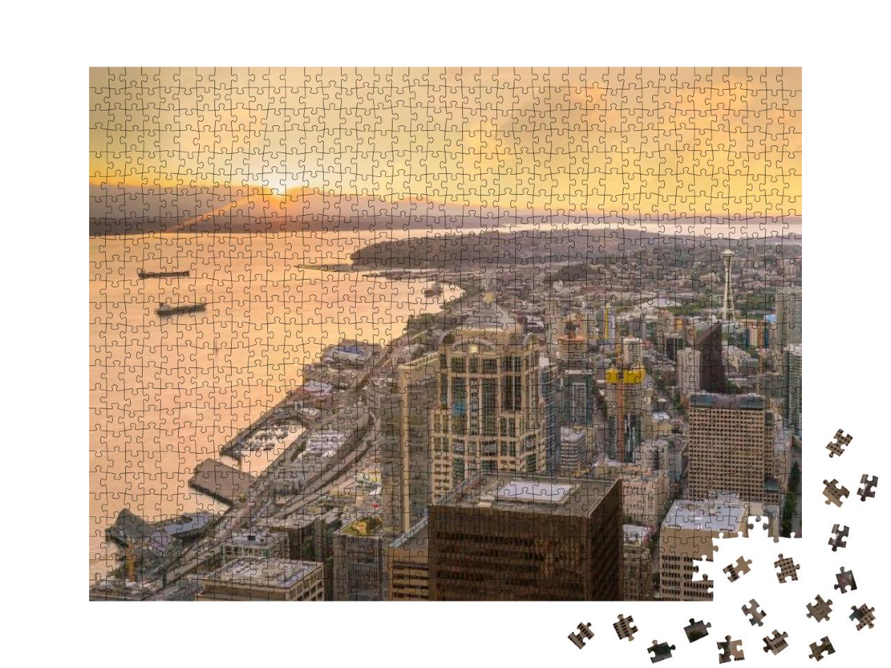 View of Downtown Seattle Skyline in Seattle Washington, U... Jigsaw Puzzle with 1000 pieces