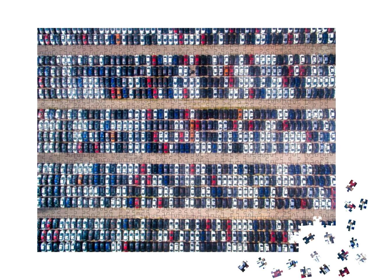 Aerial View of the Parking At the Motor Works... Jigsaw Puzzle with 1000 pieces