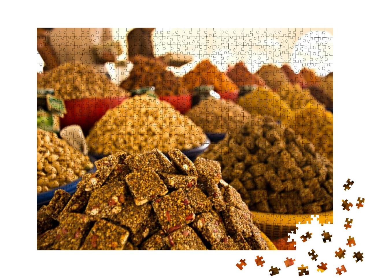 Uzbek Market in Bukhara. Dry Fruit, Nuts & Berries for Sa... Jigsaw Puzzle with 1000 pieces