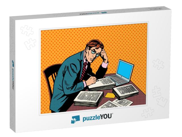 Writer Editor Journalist Academic Thesis Paper Laptop Pop... Jigsaw Puzzle