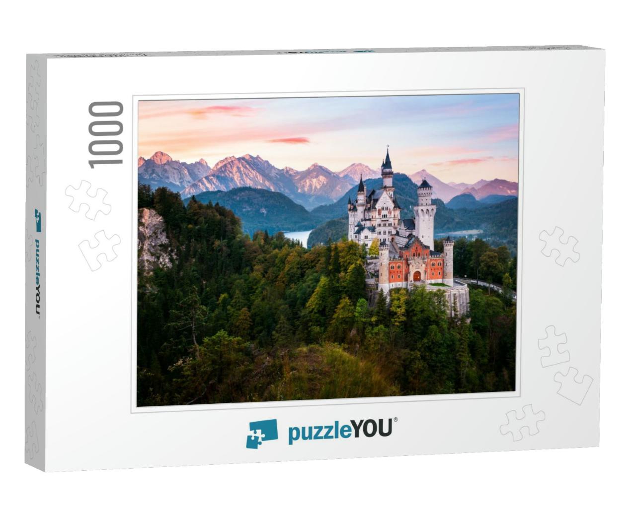 The Famous Neuschwanstein Castle During Sunrise, with Col... Jigsaw Puzzle with 1000 pieces
