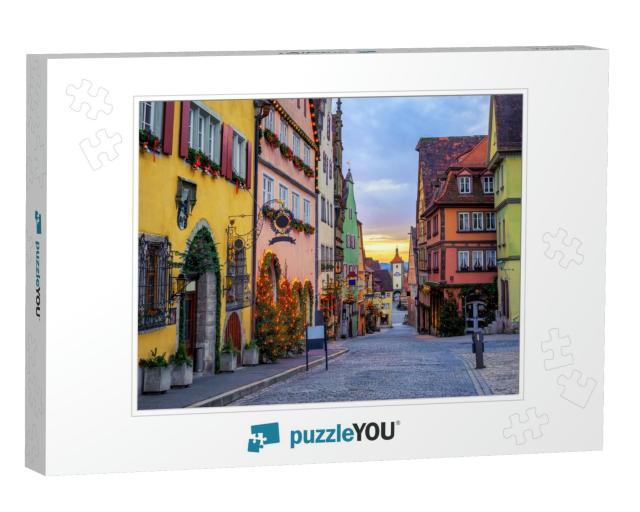 Colorful Houses in Historical Rothenbug Ob Der Tauber Old... Jigsaw Puzzle