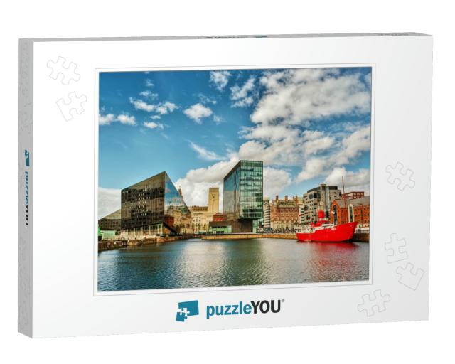 Buildings in Liverpool England Near the River Mersey, Hdr... Jigsaw Puzzle