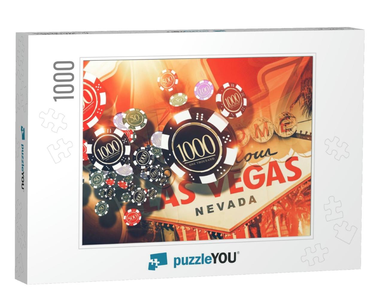 Vegas Gambling Concept. Las Vegas Casino Games Concept Il... Jigsaw Puzzle with 1000 pieces