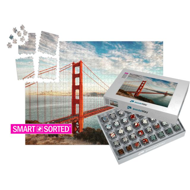 Famous Golden Gate Bridge, San Francisco At Night, Usa... | SMART SORTED® | Jigsaw Puzzle with 1000 pieces