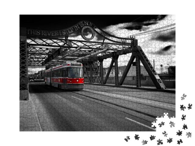 On the Bridge Iconic Shot of Ttc Street Car At Queen Stre... Jigsaw Puzzle with 1000 pieces