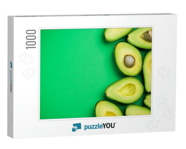 Avocado on Pastel Background, Creative Food Concept... Jigsaw Puzzle with 1000 pieces