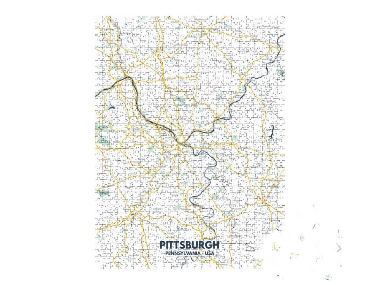 Pittsburgh - Pennsylvania Map. Pittsburgh - Pennsylvania... Jigsaw Puzzle with 1000 pieces