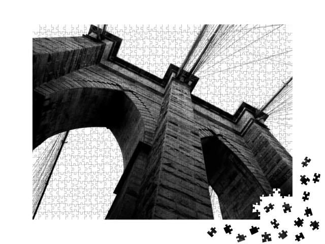 Brooklyn Bridge Between Brooklyn & New York City Over the... Jigsaw Puzzle with 1000 pieces