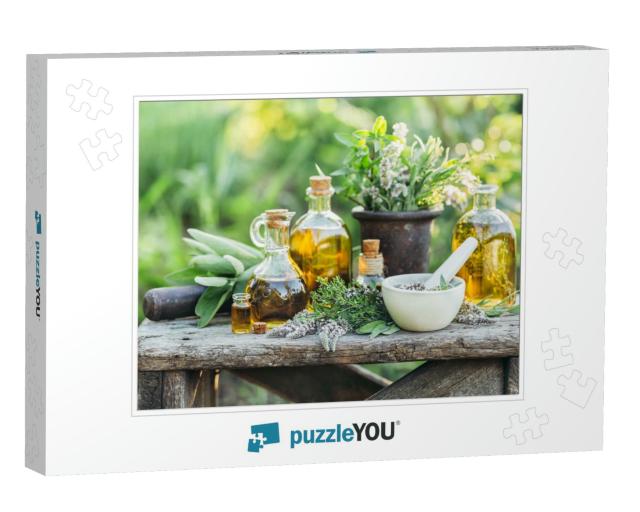 Fresh Herbs from the Garden & the Different Types of Oils... Jigsaw Puzzle