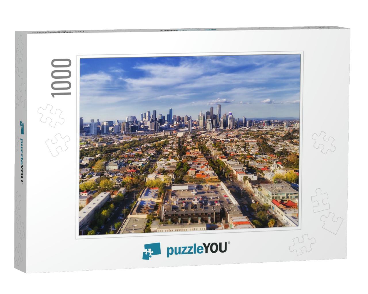 Aerial View of Melbourne City Cbd High-Rise Towers from P... Jigsaw Puzzle with 1000 pieces