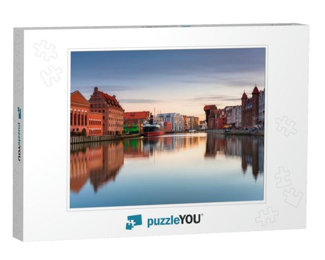 Gdansk with Beautiful Old Town Over Motlawa River At Suns... Jigsaw Puzzle
