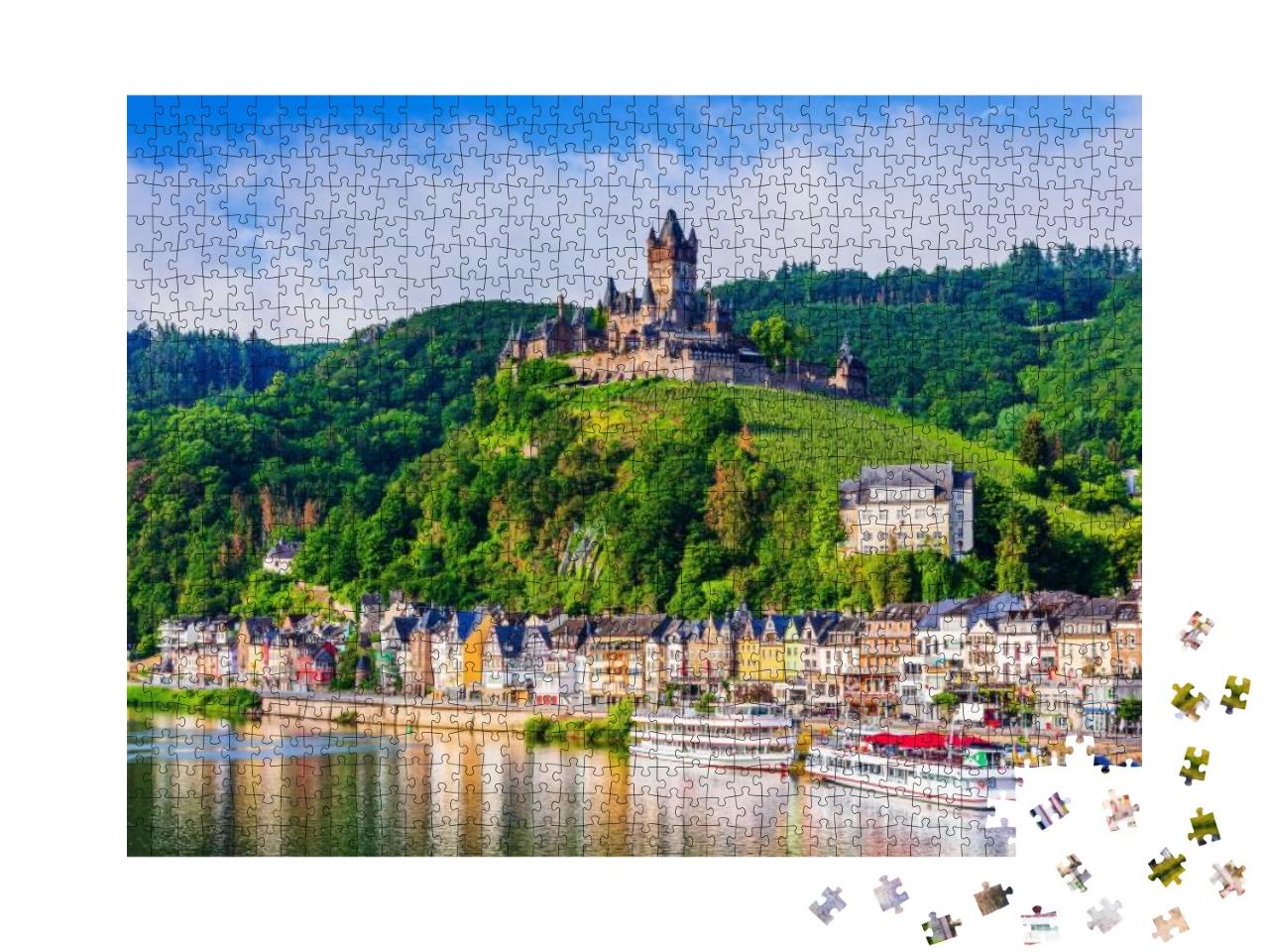 Cochem, Germany. Old Town & the Cochem Reichsburg Castle... Jigsaw Puzzle with 1000 pieces
